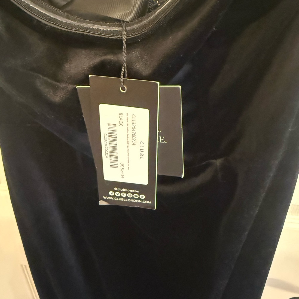 Club L London Black Velvet Bandeau Split Maxi Dress - Picture 5 of 10